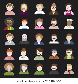 Caracteres de diseño de retrato de diversidad de personas Vector avatar