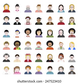 People Diversity Portrait Design Characters Avatar Vector