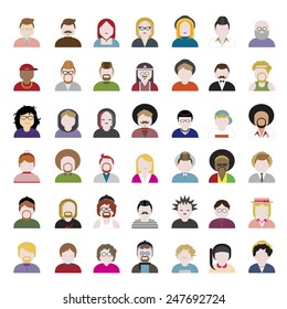 People Diversity Portrait Design Characters Avatar Vector