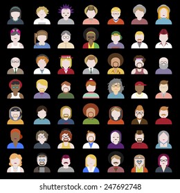 People Diversity Portrait Design Characters Avatar Vector