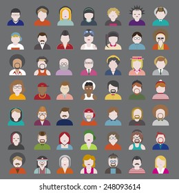 People Diversity Portrait Design Characters Avatar Vector