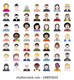 Portrait Design-Zeichen der Vielfalt Avatar Vektor