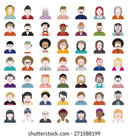 People Diversity Portrait Design Characters Avatar Vector