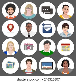 Vector de retratos de la diversidad de la gente