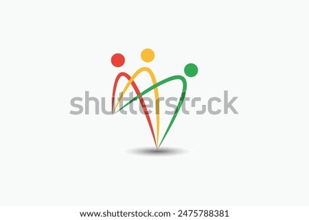 People Diversity Teamwork Community Logo Template for Teamwork, group, network, social, together, family, friendship, partnership, connection, team, union, unity, society.