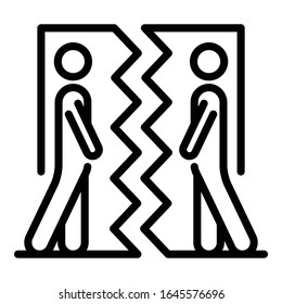 People divorce icon. Outline people divorce vector icon for web design isolated on white background