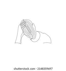la gente está mareada y triste. Dibujo continuo de líneas. Vector de icono de ilustración