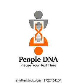 People DNA helix vector logo template.