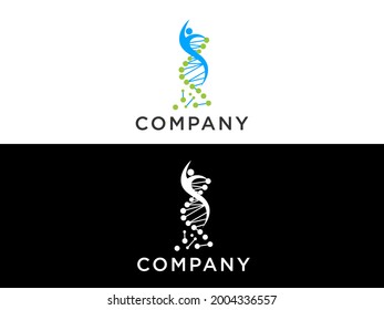 People With DNA logo. People Genetic Logo Template Design Vector, Emblem, Design Concept, Creative Symbol, Icon