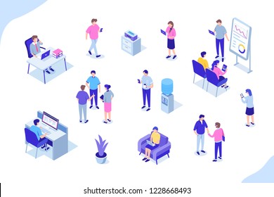 People do paperwork concept design. Can use for web banner, infographics, hero images. Flat isometric vector illustration isolated on white background.