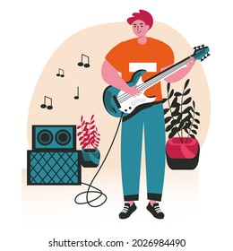 People do their favorite hobby scene concept