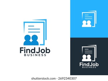 logotipo de documento de pessoas. abstract find job partner vetor design concept	
