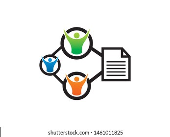 People and document logo symbol or icon template