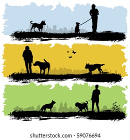 people with dog