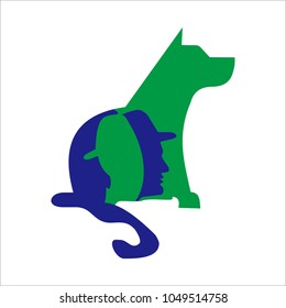 people dog logo icon vector
