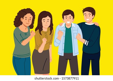 People doing activities diligently. Teamwork have work together to succeed.