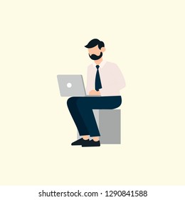 People Doing Different Actions Flat Icon Vector Graphic Download Template