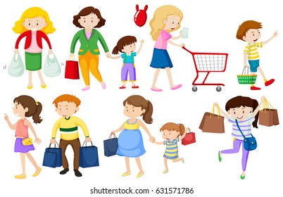 Personas haciendo diferentes ilustraciones de acciones