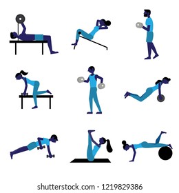 People doing different physical exercises