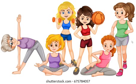 People doing different sports illustration