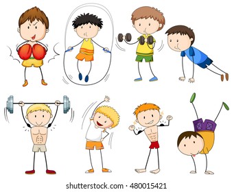 People Doing Different Types Sports Illustration Stock Vector (Royalty ...