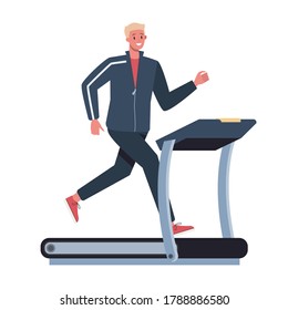 People doing sport. Different sport activity. Young adult doing sport. Man doing exercise in gym. Isolated vector illustration in cartoon style