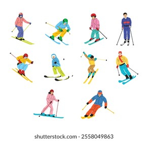 People Doing Sport Ski Outdoor Activity