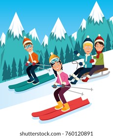 people doing winter sports