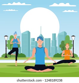 people doing yoga