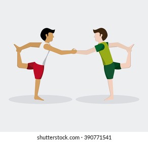 People doing yoga desgin 