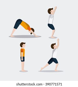 People doing yoga desgin 