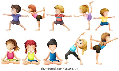 People doing yoga in different positions