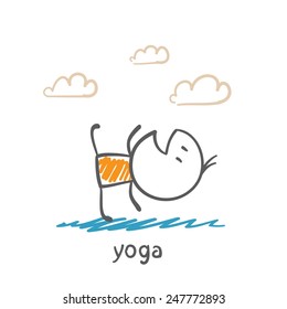 people doing yoga illustration