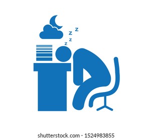 People don't like study, human sleeping on the study table vector