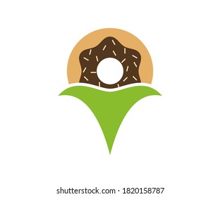 People Donuts logo design vector template, Bakery logo concept, Creative icon symbol