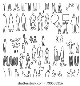 people doodle  seamless background pattern  sketch vector ink
