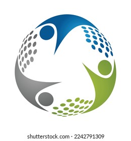 people dot transformation circle logo template