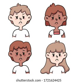 Leute zweifeln an süßer Cartoon-Illustration