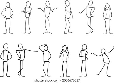 La gente dibuja la mano vectorial