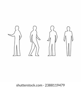 People  Drawing, People Outline, Human Vector, Human 2 dimension drawing, People 2 Dimension Drawing