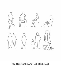 People  Drawing, People Outline, Human Vector, Human 2 dimension drawing, People 2 Dimension Drawing