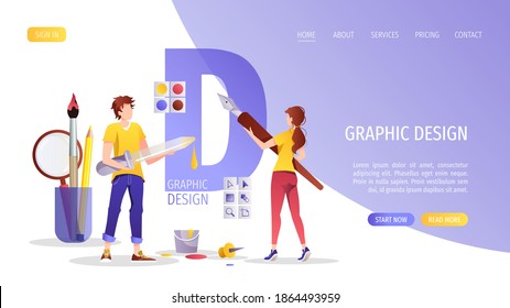 People drawing with pen and eyedropper in graphic editor. Graphic design, digital illustrator, vector artist, creativity concept. Vector illustration for banner, presentation, advertising, website.