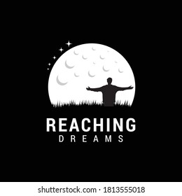 People dream in the night logo vector