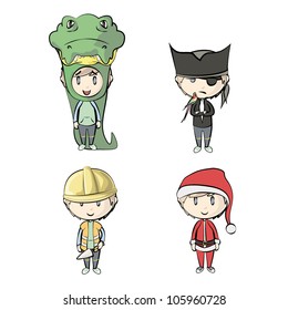 People dressed. Vector illustration.