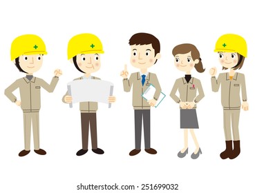 People dressed in work clothes