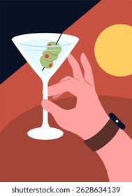 People Drinking Alcohol Cocktail Illustration