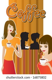 People drinking coffee.