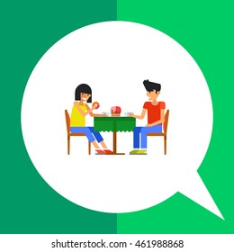 People drinking coffee flat icon