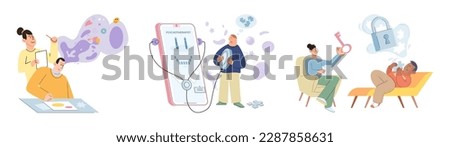 People during mental therapy sessions with psychotherapists or psychologists practicing different psychotherapy approaches. Psychotherapist has Individual session patient and sees positive results