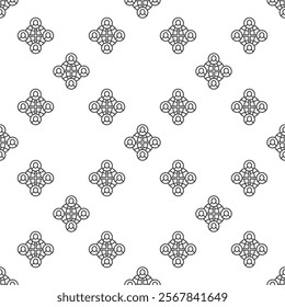 People with Earth vector Multipolarity concept outline seamless pattern